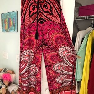 Hippy Boho Wide Leg Multicolored Palazzo Pants Size medium
